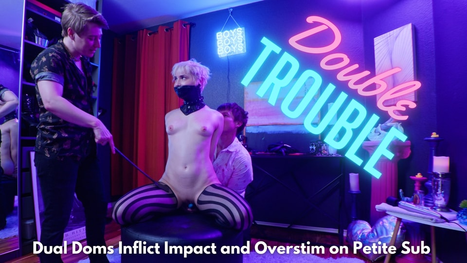 Two Dominants Spank Flog Clamp Lick and Overstimulate Petite Submissive - ft Cosmicbroccoli