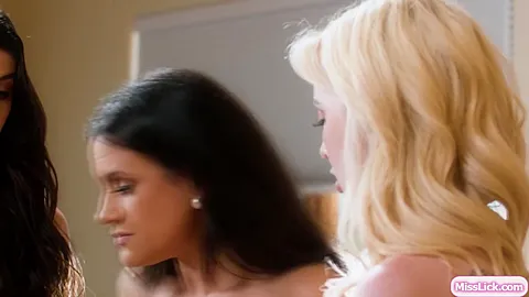 Milf having threesome with teen 18+ stepdaughter and girlfriend