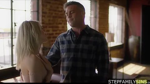 Stepdad licking and fucking petite blonde stepdaughter
