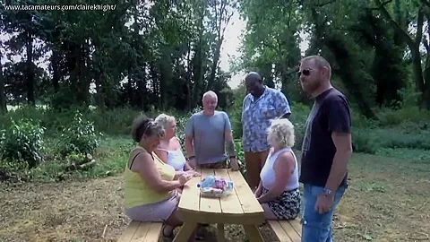 Three BBW Grannies go dogging in the park