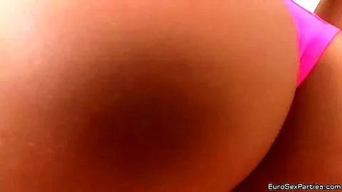 Two dudes caress girl befre banging her well