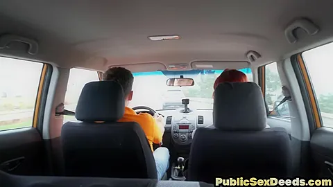 Pierced nipples driving student 18+ ravaged by instructor