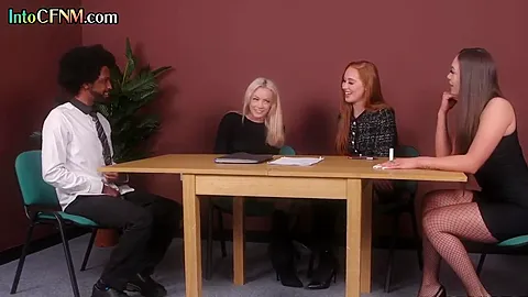 Cfnm Ir British Femdom Babes Wank Black Cock In Hj Group