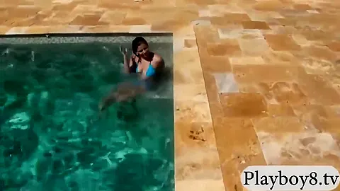 Three Sexy Gals Take Off Bikini Then Banged By The Pool