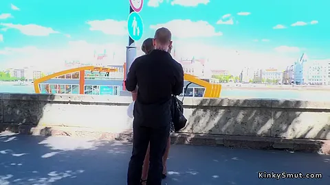 Gagged Bare Tits And Ass Blonde In Public