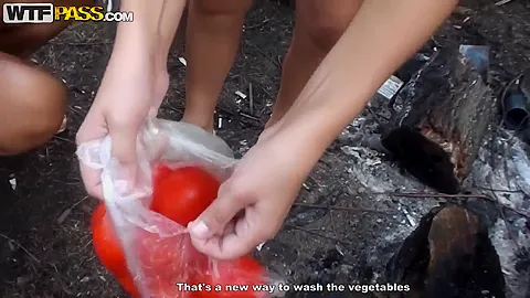 Dirty babes Olympia,Roxi and Veronica enjoy in camping