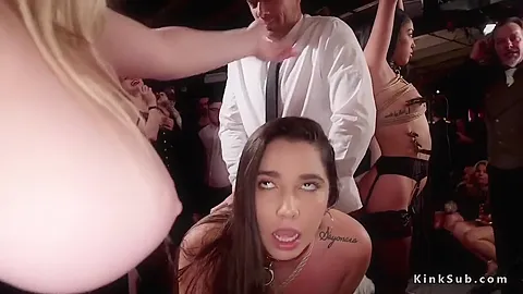 Mistress Controls Her Slaves At Party