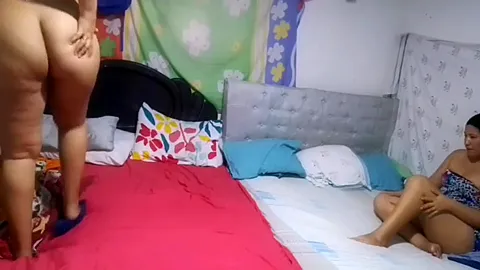 She Dances Sexy In Front Of My Perverted Stepmother While She Touches Herself And Enjoys Watching Me