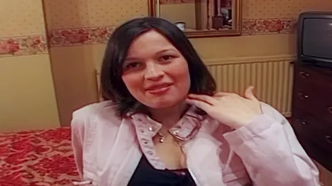 Pregnant giggly British teen 18+ gags on cum