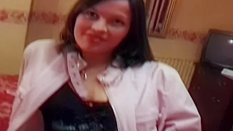 Pregnant giggly British teen 18+ gags on cum
