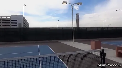 Horny Step mom Squirts Her Pussy Juice On Tennis Court