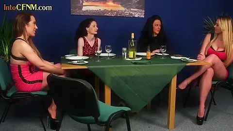 British Femdom Group Blowing Lucky Dudes Dick