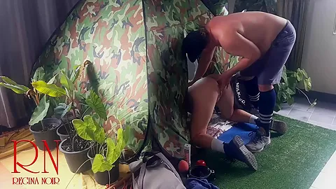 Sex In Camp. A Stranger Fucks A Nudist Lady In Her Pussy In A Camping In Nature. Blowjob Cam 1