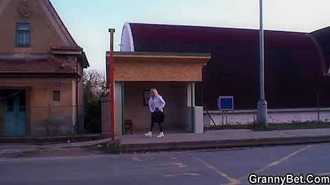 Whorish Old Blonde Riding Young Dick