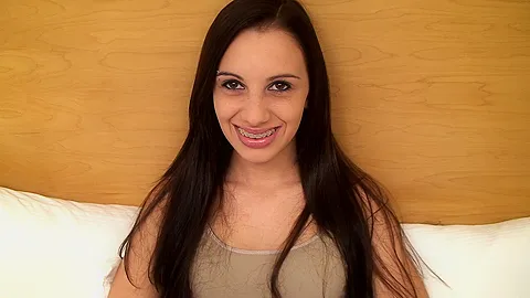 Very petite 18 yr old with BRACES stars in the POV porn