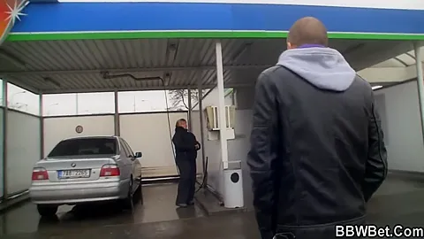 He Picks Up And Fucks Huge Ass Fatty In The Bathroom