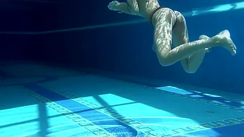 Tiffany Blonde Perfect Round Booty teen 18+ Swims Underwater And Undresses