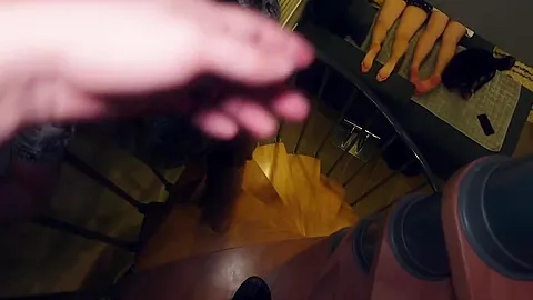 Stepsister Gives Stepbrother A Blowjob While Parents Watch Porn