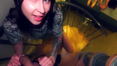 Stepsister Gives Stepbrother A Blowjob While Parents Watch Porn