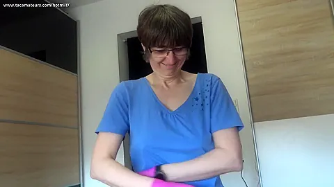 Pink Gloves Handjob - HotMilf