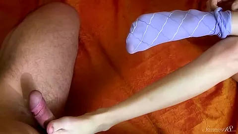 Footjob Freak Cindy Takes Care Of Thick Dick And Swallows Hot Cum!