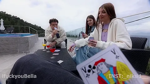 18 Y.o. Stepsisters Can Not Play Cards But They Suck And Fuck Very Well! - Bella Crystal