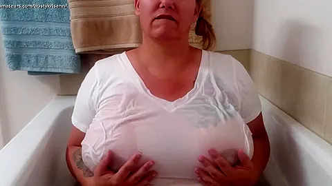 White Wet T-Shirt - BustyKrisAnn