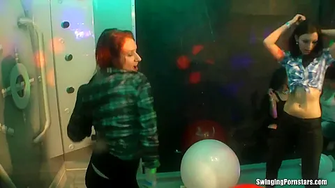 Party lesbians fucking in sex orgy