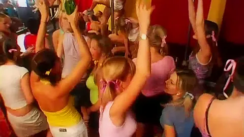 Horny party chicks fucking in club