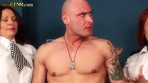 Uniformed Cfnm Dommes Beat Off Subject In Erotic Gro