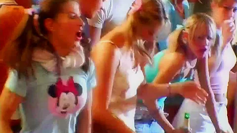 Slutty party chicks suck and fuck dicks in club