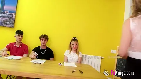 Academy! Three Inexperienced teens 18+ Receive A Sex Lesson From A Porn Queen