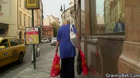 Big Tits Blonde Granny Riding His Dick