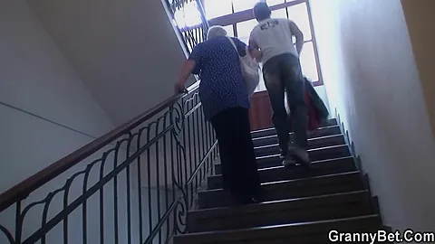 Big Tits Blonde Granny Riding His Dick