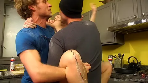Creaming Pie: Mrs. S gets her MILF holes banged by her Step son's friends!