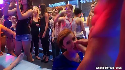 Horny party chicks suck and fuck dicks in club