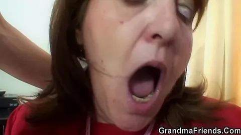 Very Old Office Boss Swallows Two Dicks At Once