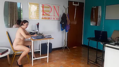 Nudist Secretary. Naked Employee In The Office. Nude Bitch Is Not Shy About Her Boss. Nude Office. Tits, Nipples, Ass, 2