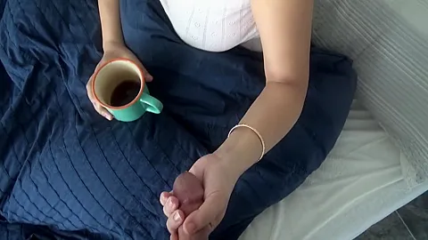 Stepson Visits Stepmom In Her Bed To Bring Her Coffee And Touches Her