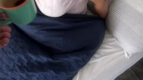 Stepson Visits Stepmom In Her Bed To Bring Her Coffee And Touches Her