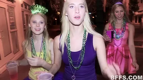 Four Lesbians Having Fun With The Guys On The Street