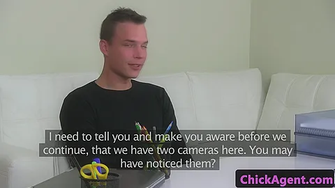 Classy petite agent fucking new male client