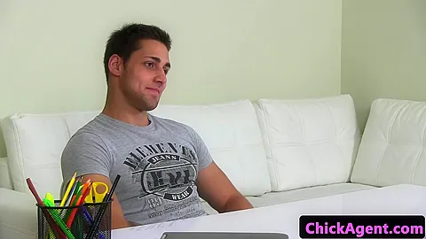 Real european casting sex with a petite agent