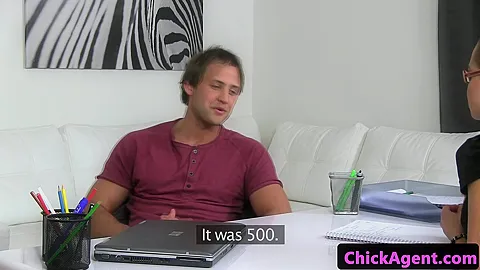Euro casting agent sucking useless soft cock