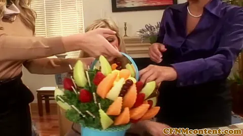 Femdom milfs nailing sub in CFNM group