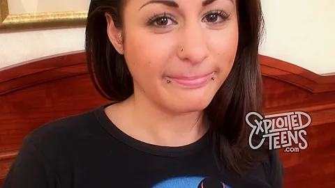 This amateur teen 18+ has her nips pierced in this POV video