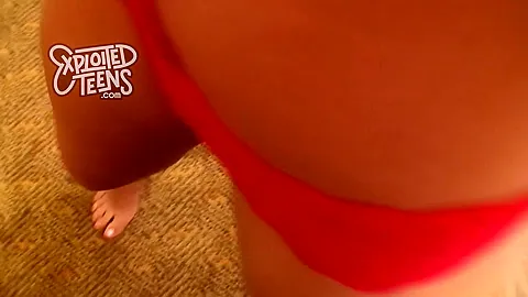 Brand new brunette teen 18+ with big tits and a fat ass sucks cock