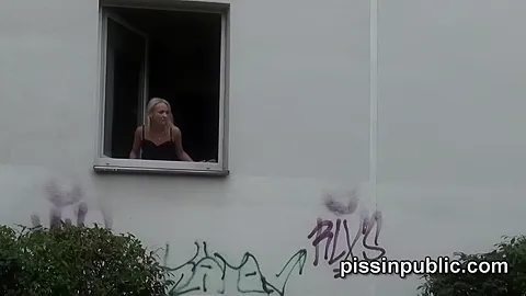 Desperate Girls Are Pissing In Front Of Their Neighbours House