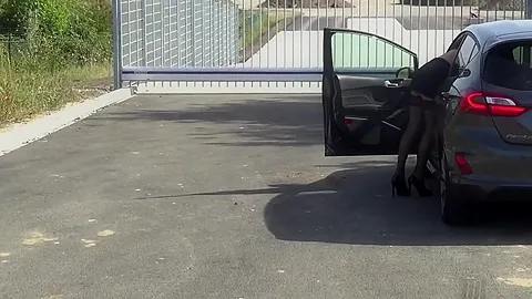 Driving In Stilettos & Stockings - KyrasNylons
