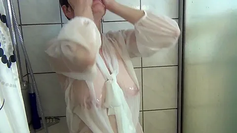 Showering In A Blouse - HotMilf